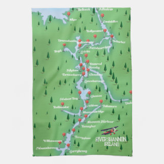 River Shannon Ireland Map Tea Towel