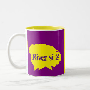 River sing song of water purple lemon inscribed on Two-Tone coffee mug