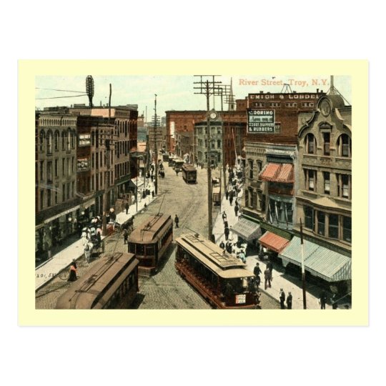 River St., Troy, New York Vintage Postcard