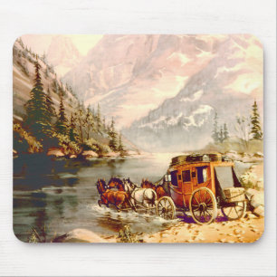 RIVER STAGECOACH CROSSING by SHARON SHARPE Mouse Mat