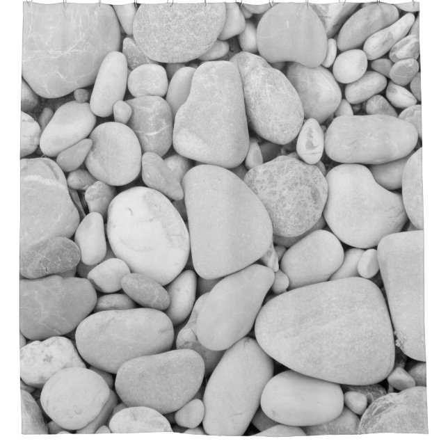 River Stone Pattern #3 #bw #stones #decor #art Shower Curtain (Front)