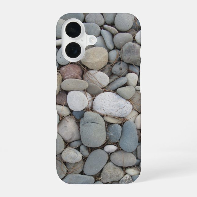 River Stones Fall Autumn Patterns iPhone 16 Case (Back)