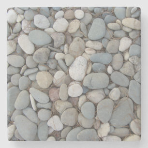 River Stones Fall Autumn Patterns Stone Coaster