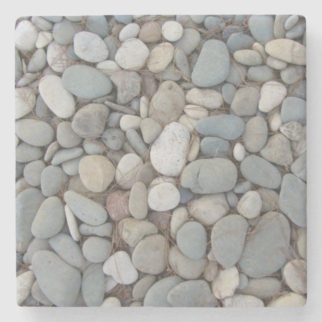 River Stones Fall Autumn Patterns Stone Coaster (Front)