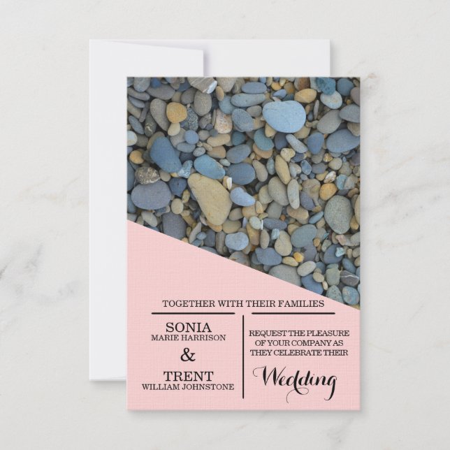 River  Stones pebbles Wedding Invitation (Front)