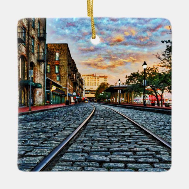 River Street Views Ceramic Ornament (Front)