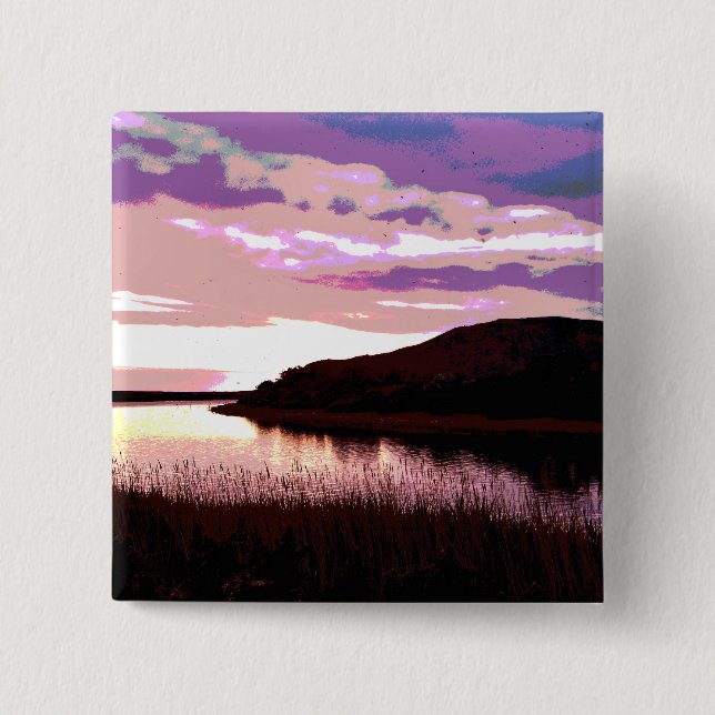 RIVER SUNSET 15 CM SQUARE BADGE (Front)