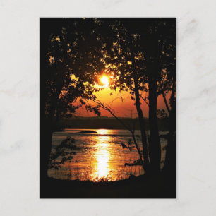 River sunset postcard