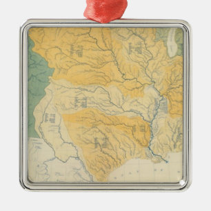 River Systems in the US Metal Tree Decoration