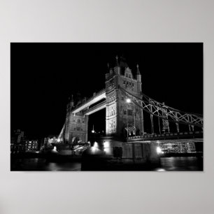 River thames and Tower Bridge at Night Poster