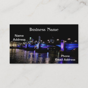 River Thames at Night, London England Business Card