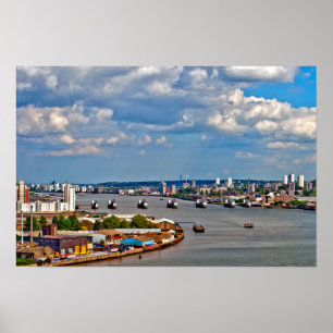River Thames Flood Barrier Greenwich London Poster