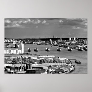 River Thames Flood Barrier Greenwich London Poster