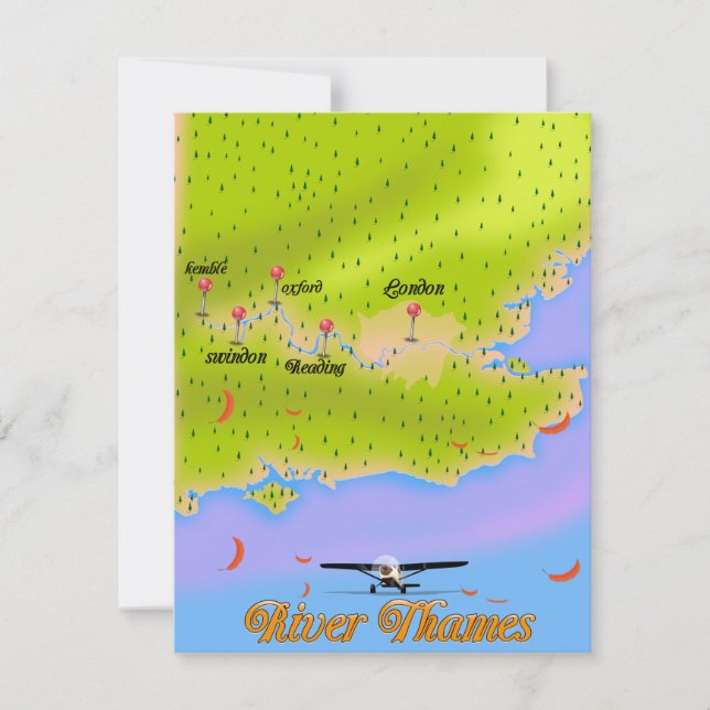 River Thames London England map (Front)