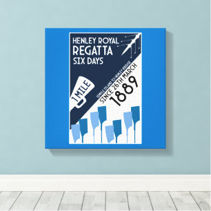 River Thames Regatta - Vintage Retro Style Rowing  Canvas Print