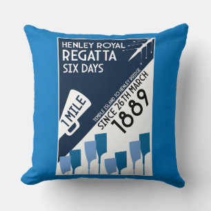 River Thames Regatta - Vintage Retro Style Rowing Cushion
