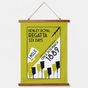 River Thames Regatta - Vintage Retro Style Rowing  Hanging Tapestry