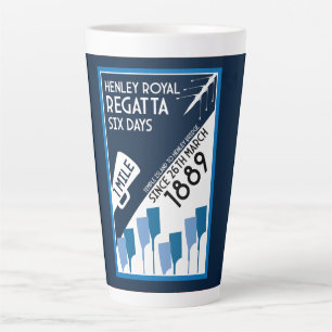 River Thames Regatta - Vintage Retro Style Rowing  Latte Mug