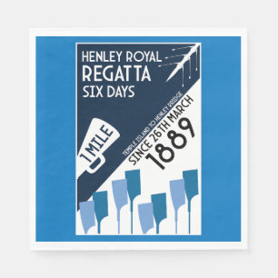 River Thames Regatta - Vintage Retro Style Rowing Napkin
