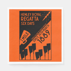 River Thames Regatta - Vintage Retro Style Rowing Napkin