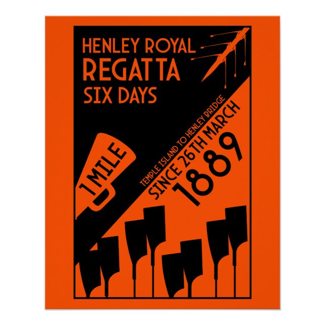 River Thames Regatta - Vintage Retro Style Rowing  Poster (Front)