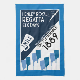 River Thames Regatta - Vintage Retro Style Rowing Tea Towel