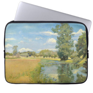 River Through a Harvest Landscape, Summer Laptop Sleeve