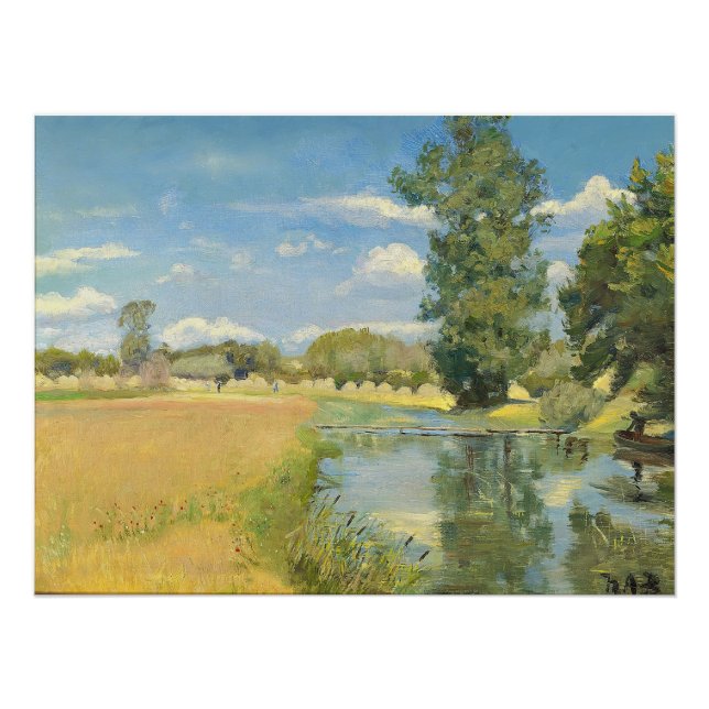 River Through a Harvest Landscape, Summer Poster (Front)