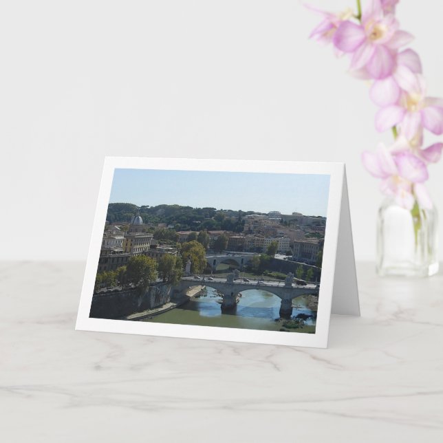 River Tiber, Rome, Italy Card (Orchid)