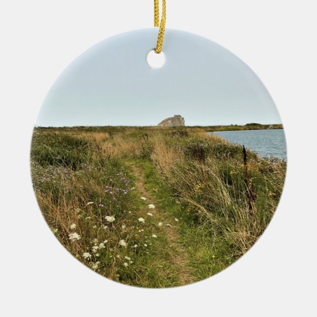 River Trail at Cape Blanco, Oregon Coast Ceramic Tree Decoration (Front)