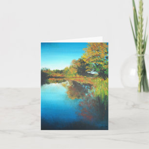 River Trees Fall Landscape Fine Art Note Card
