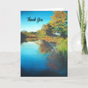 River Trees Fall Landscape Fine Art Thank You Card
