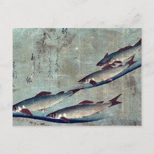 River trout (Ayu) by Andō, Hiroshige Ukiyo-e. Postcard