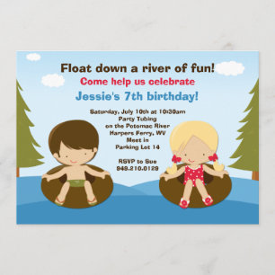 River Tubing Birthday Party Invitation