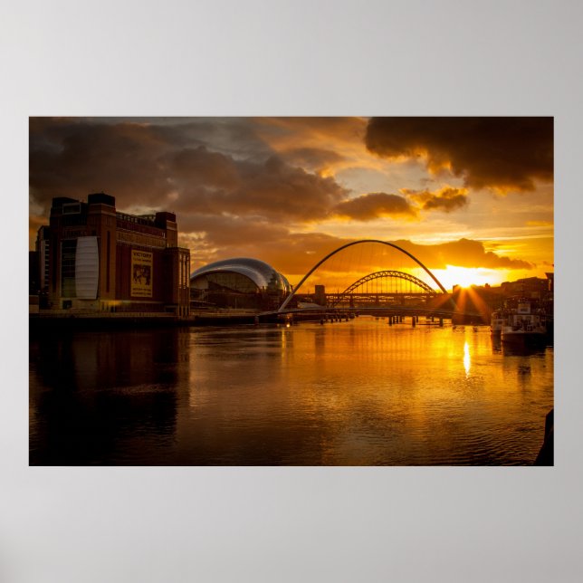 River Tyne at Sunset Poster (Front)