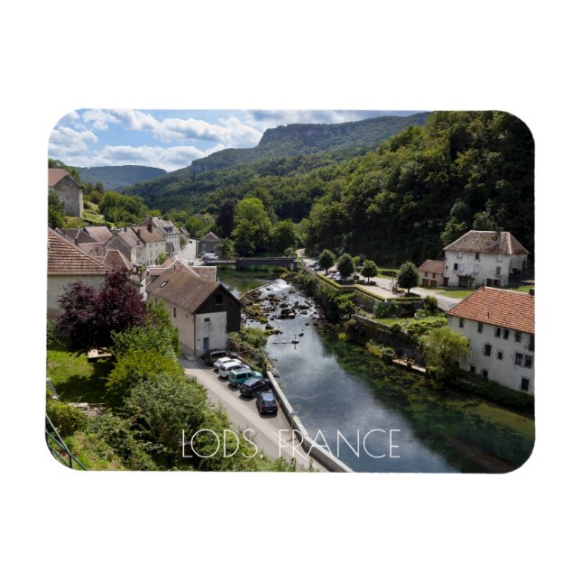 River view Lods, Doubs, France Magnet (Horizontal)