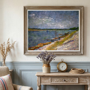 River with Rowing Boats by Vincent van Gogh Poster