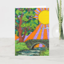 River woodland landscape art