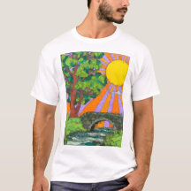 River woodland landscape art