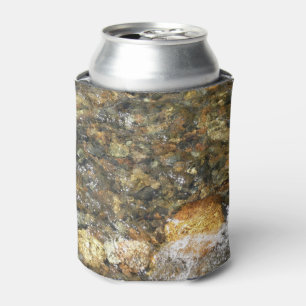 River-Worn Pebbles Brown and Grey Natural Abstract Can Cooler