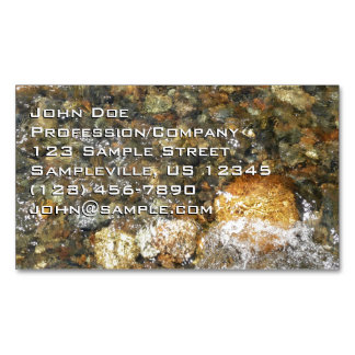 River-Worn Pebbles Brown and Grey Natural Abstract Magnetic Business Card