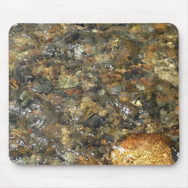 River-Worn Pebbles Brown and Grey Natural Abstract Mouse Mat (Front)