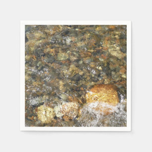 River-Worn Pebbles Brown and Grey Natural Abstract Napkin