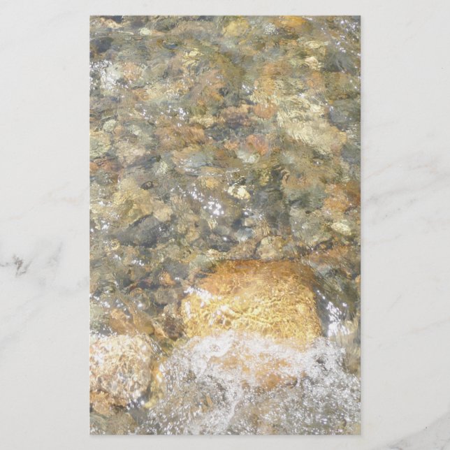 River-Worn Pebbles Brown and Grey Natural Abstract Stationery (Front)
