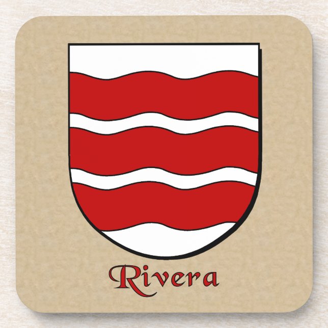 Rivera Family Shield Coaster (Front)