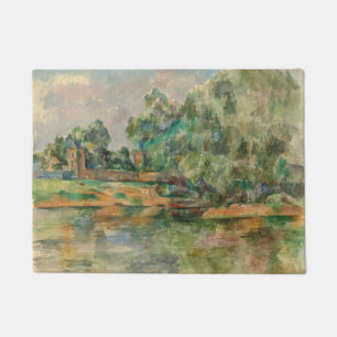 Riverbank by Paul Cezanne Door Mat
