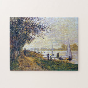 Riverbank Petit-Gennevilliers, Sunset Monet Fine Jigsaw Puzzle