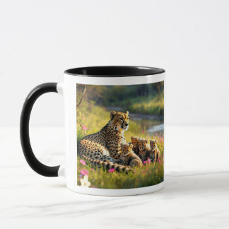"Riverbank Serenity with Cheetahs" Mug
