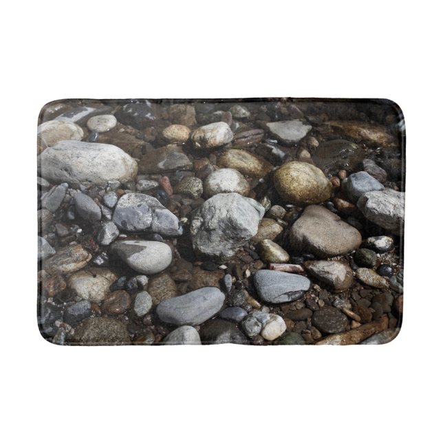 Riverbed Cobblestones and Water Bath Mat (Front)