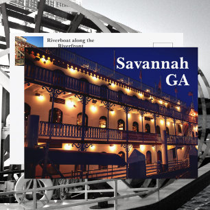 Riverboat Riverfront Savannah Georgia Photographic Postcard